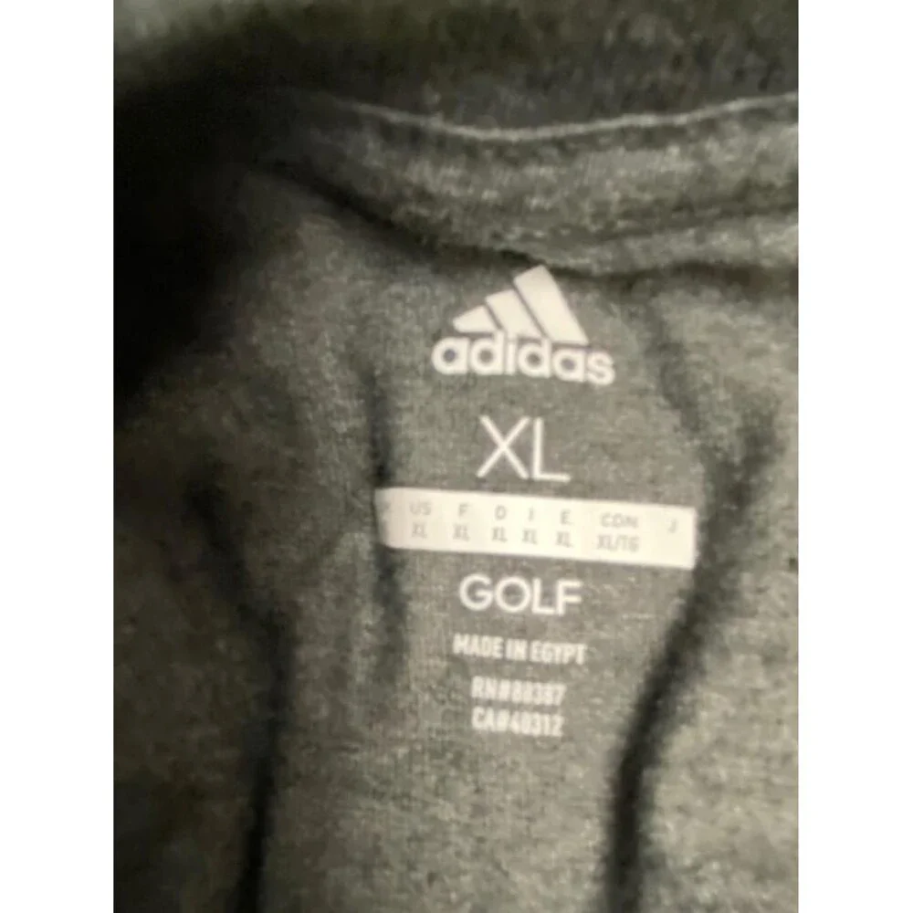 Adidas Golf T-Shirt Men's XL Gray Heather Crew Neck Athletic Casual Tee Logo